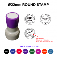 Customise Pre-Inked ROUND ø22mm Durable Flash | Rubber Stamp